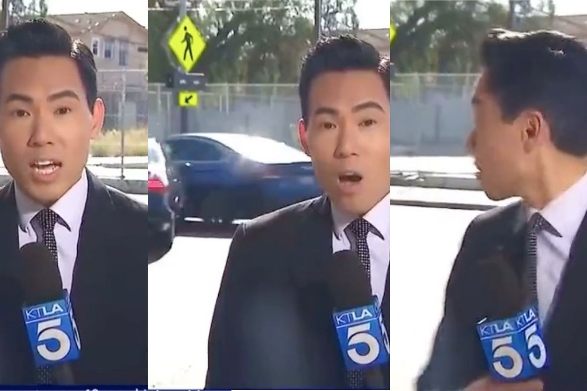 Foto: Captura de pantalla|¡Qué locura! Reportero transmite en vivo en tv choque de autos y fuga