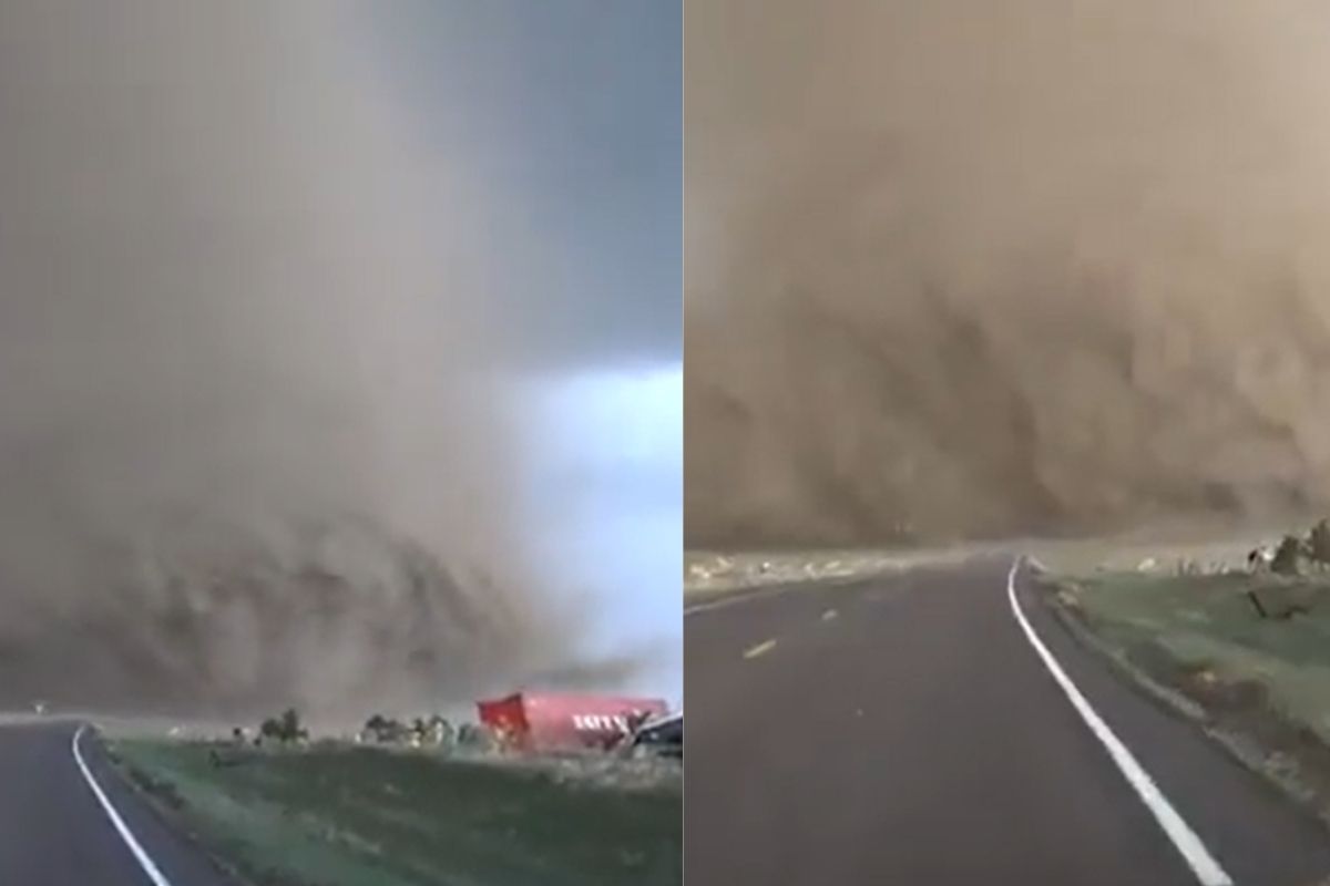 Foto: Captura de pantalla|¡Impresionante! Meteorólogo filma tornado EF2 a tan solo unos pasos de él