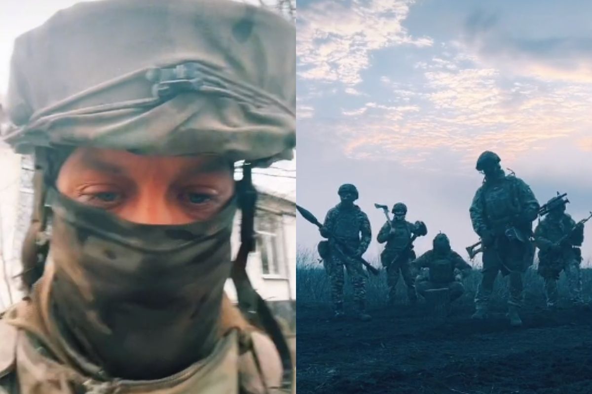 Foto: Captura de pantalla|Soldado ucraniano graba TikToks para su nena desde el campo de batalla