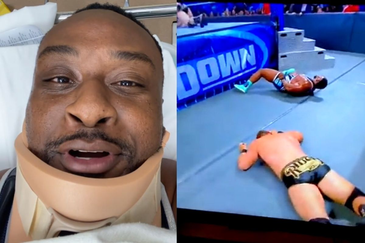Foto: Captura de pantalla|Video: Big E se rompe el cuello durante lucha de la WWE