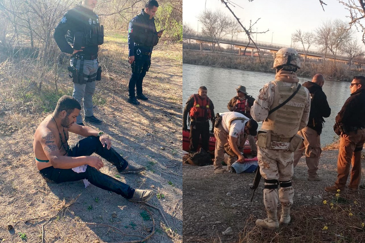 Familia migrante es arrastrada por corriente de Río Bravo; sobrevive el esposo