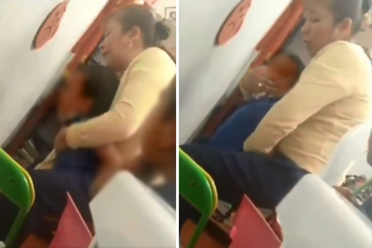 Trabajadora de una guardería fue captada en video sometiendo a un niño.