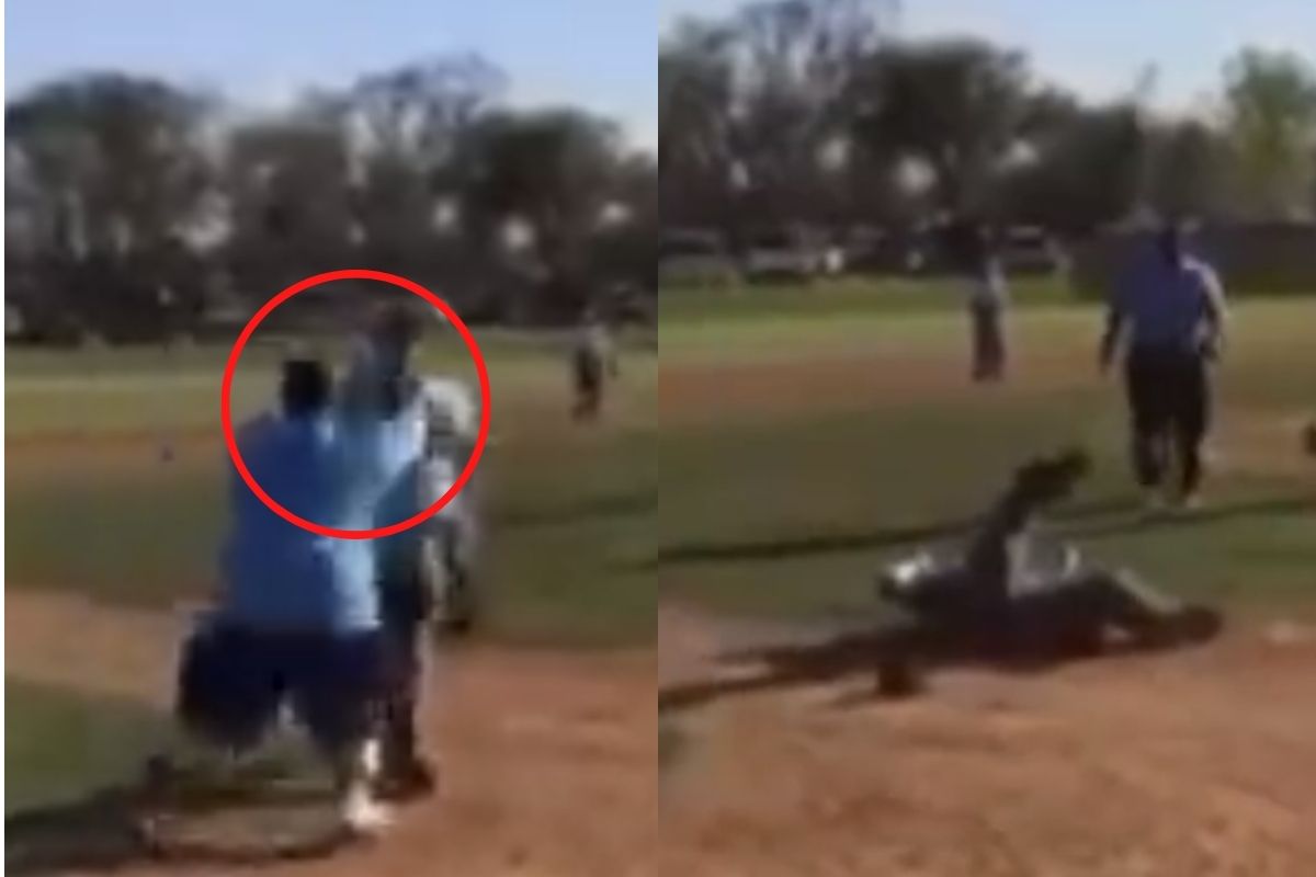 Foto:Captura de pantalla|¡Piso! Ampayer cae tras ser golpeado por un entrenador de beisbol