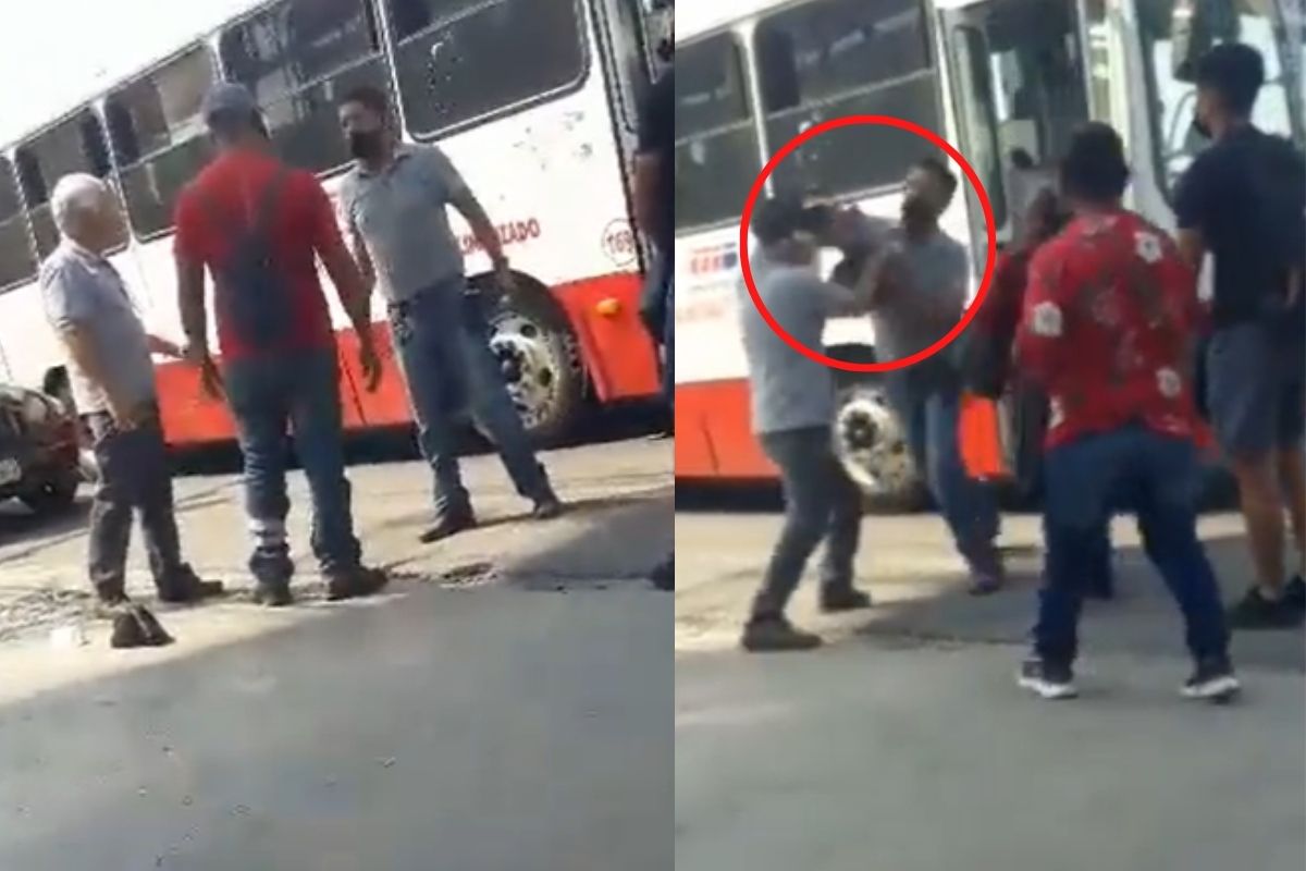 Foto:Captura de pantalla|Video: Chofer golpea a abuelito por pedirle que le regrese su dinero