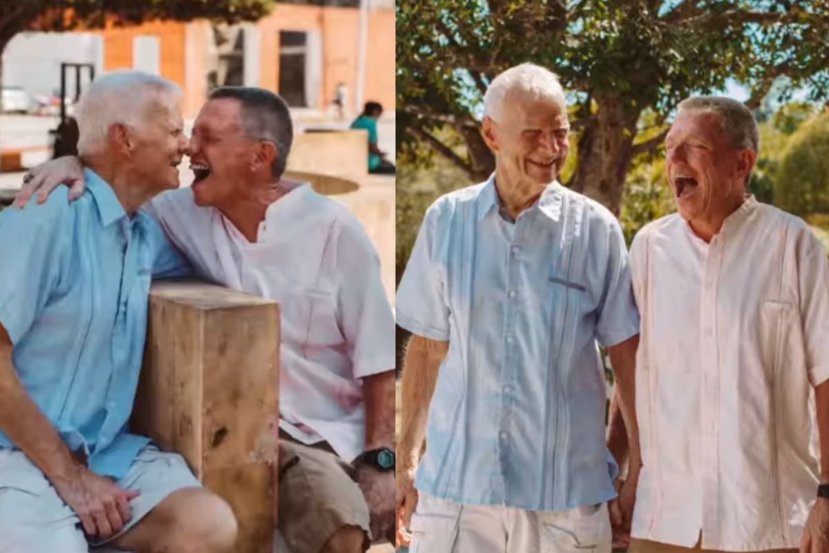 Foto:Captura de pantalla|¡Wow! Sesión fotográfica de pareja de abuelitos gay se vuelve viral