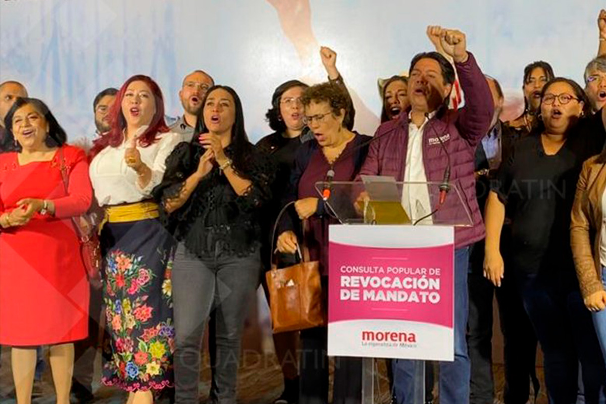 Con cerca del 18% del padrón, Morena celebra triunfo de AMLO en revocación de mandato