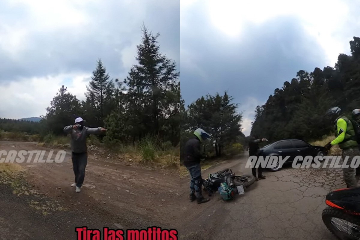 Captan en video asalto a motociclistas en La Marquesa: "¡Cualquier cosa te mando a la ver...!"