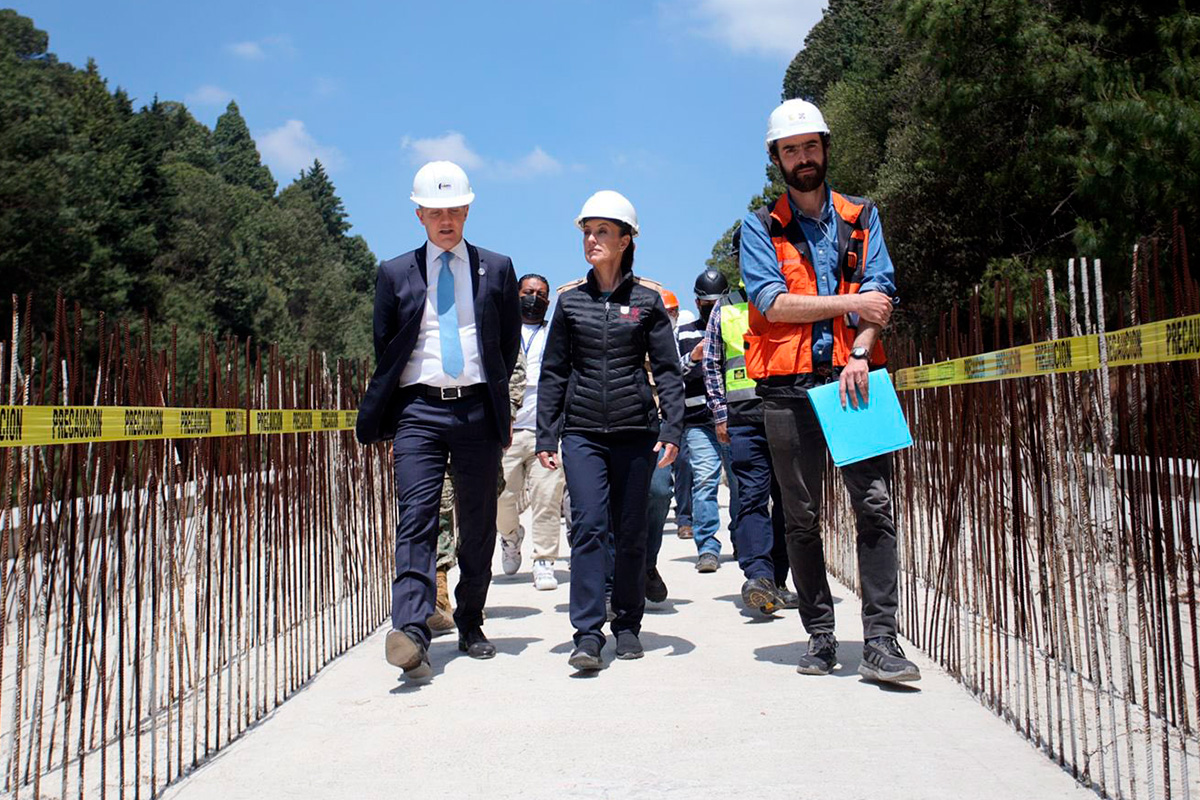 Sheinbaum visita las obras del Tren Interurbano México-Toluca