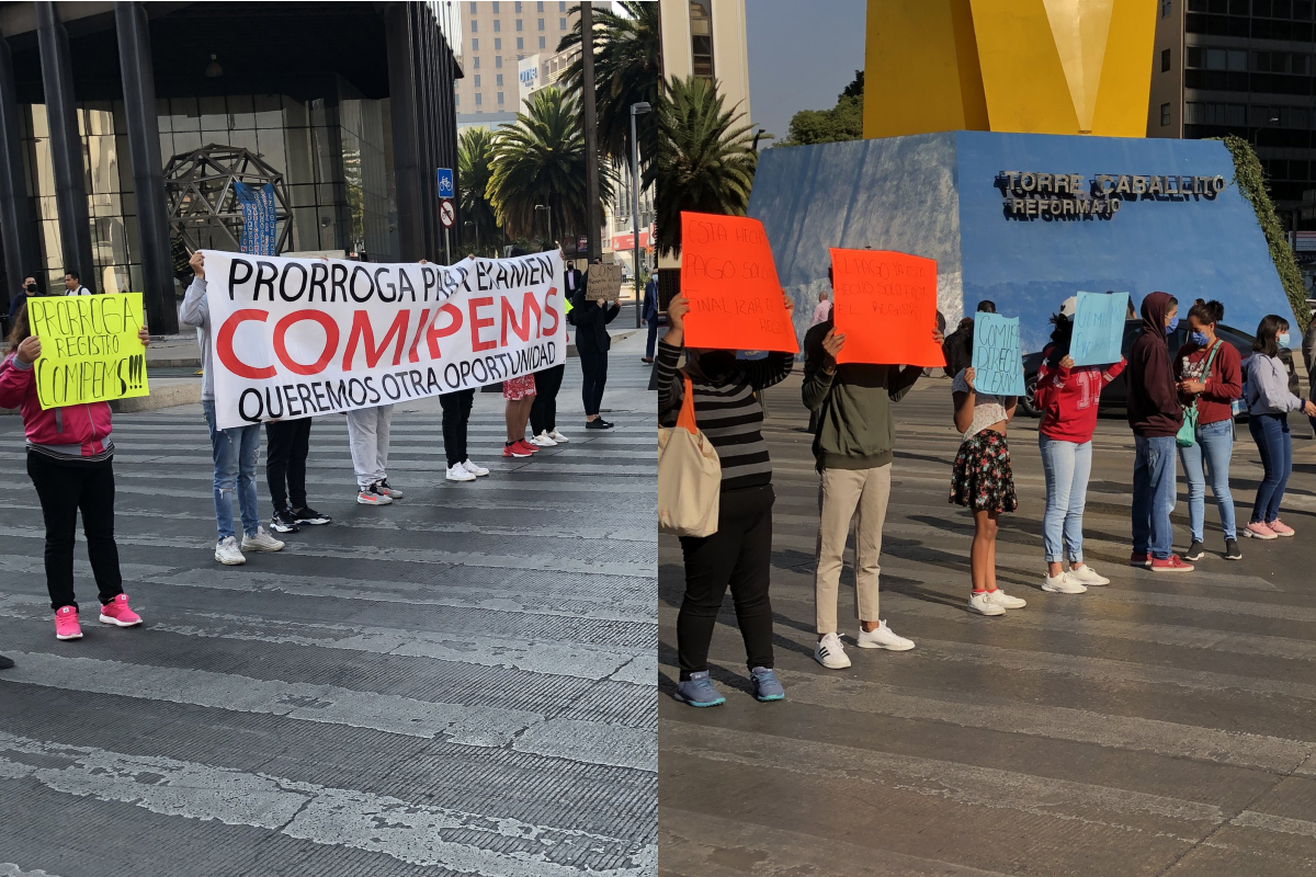 Padres y estudiantes bloquean Paseo de la Reforma.