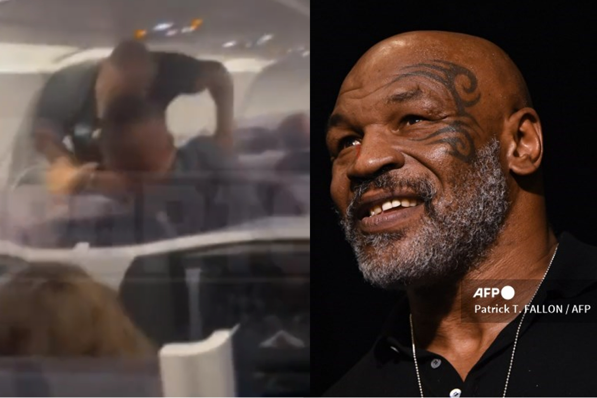 Mike Tyson fue captado en video golpeando a uno de los pasajeros.