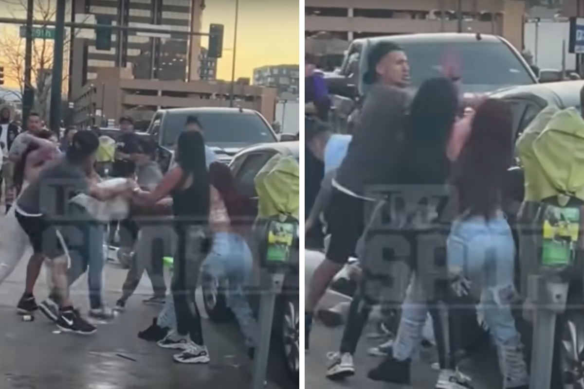El sujeto intervino en la pelea para golpear a un grupo de mujeres.