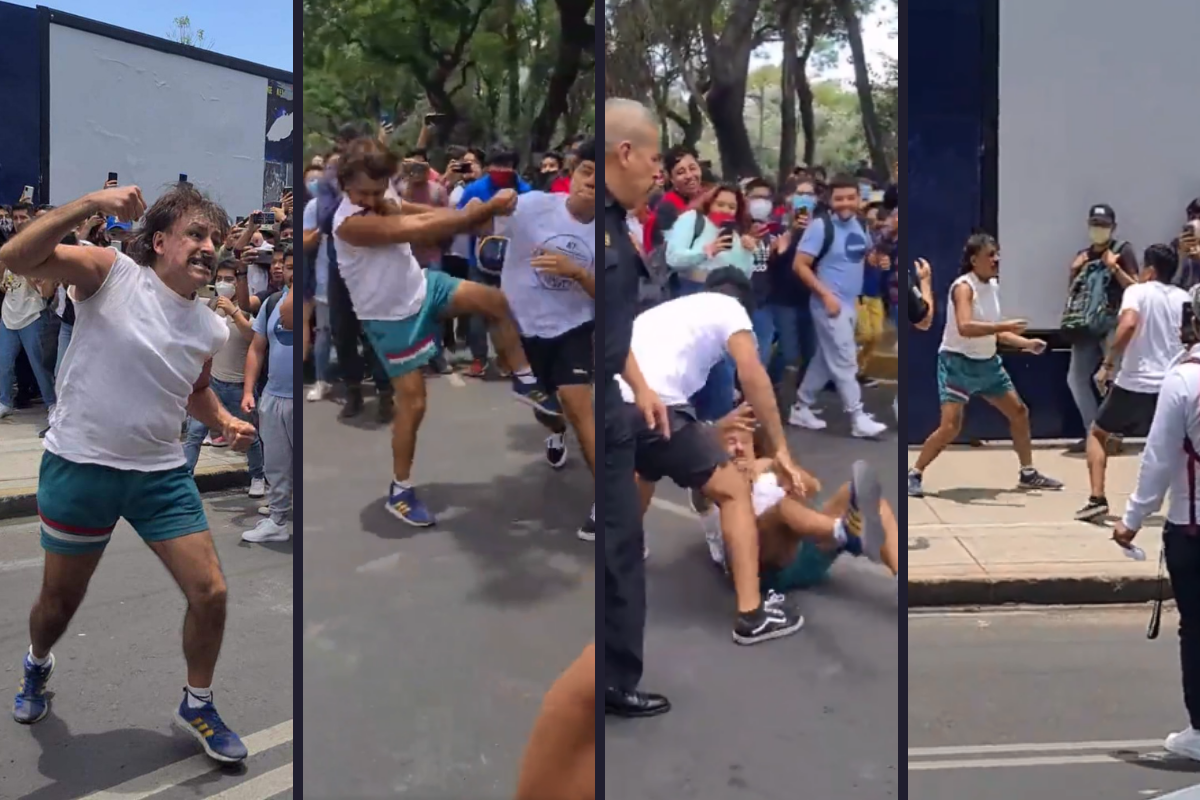 Foto: Capturas de pantalla | “Quiere llorar”, tremenda pelea con una gran cantidad de espectadores sucedió entre un alumno y un maestro del IPN
