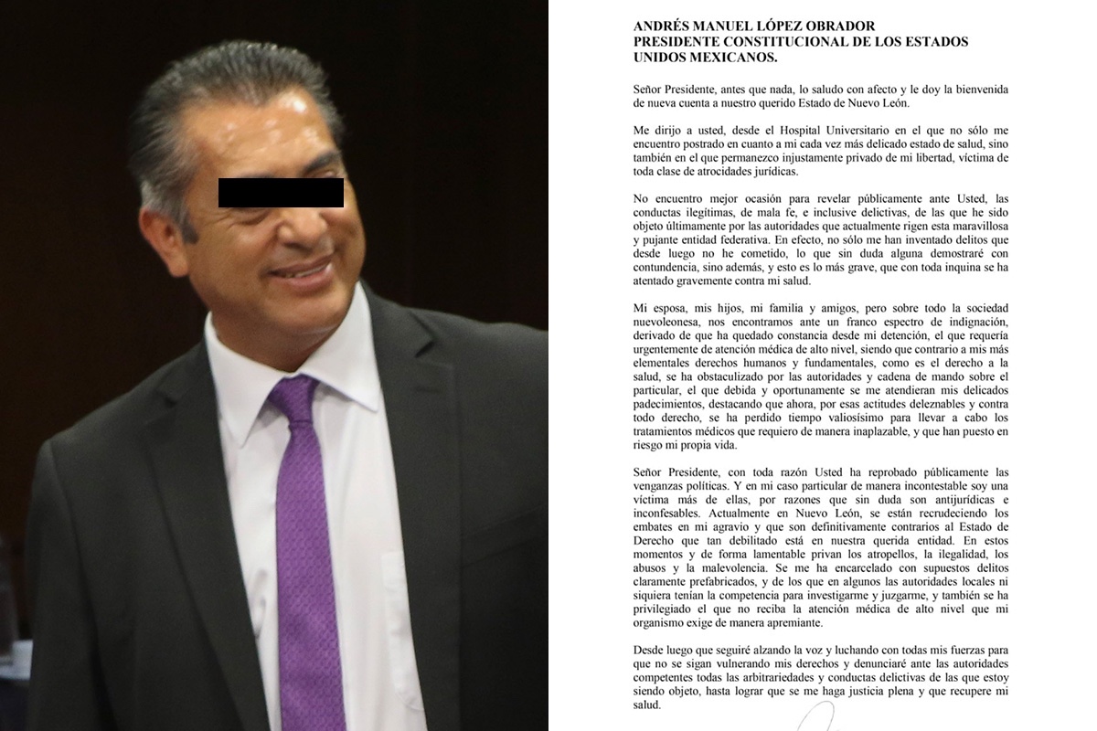“El Bronco” denuncia ante AMLO que actuales autoridades han atentado contra su salud 