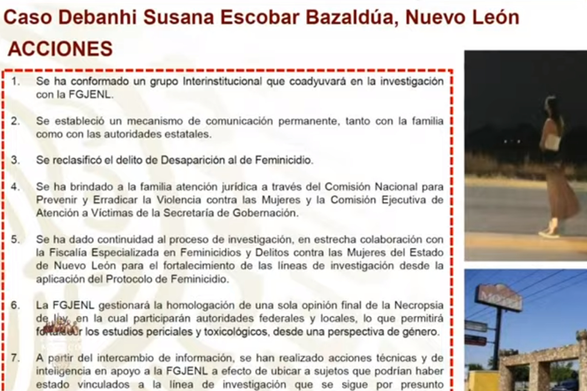 La SSPC informó que se busca a personas que estarían vinculadas al asesinato de Debanhi Escobar.