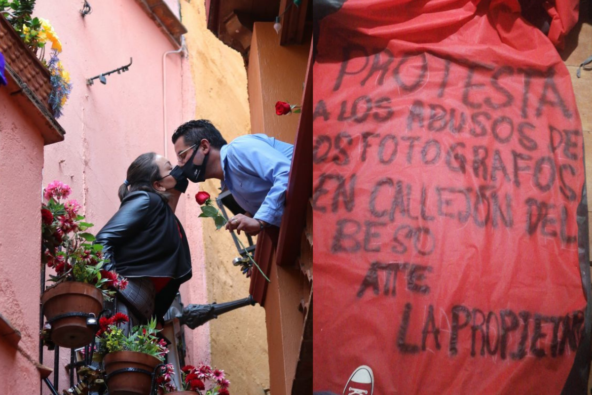 Foto: Twitter/ @um_gerardo | ¿Se acabó el romance? Cierran el balcón del Callejón del Beso en Guanajuato
