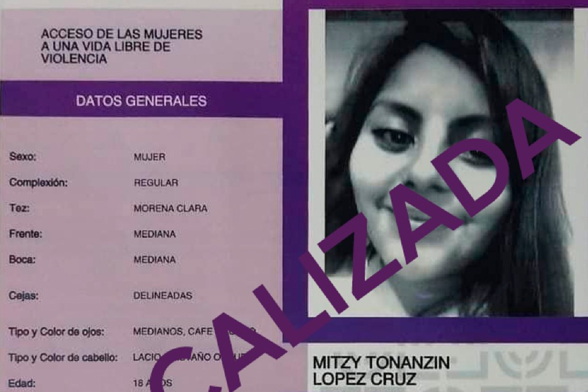 Mitzy, de 18 años, se encontraba desaparecida desde el 8 de abril.
