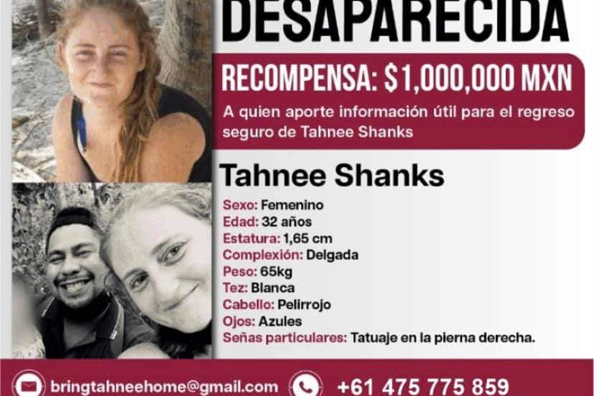 La familia de Tahnee Shanks da recompensa de 1 MDP a cambio de dar con su paradero