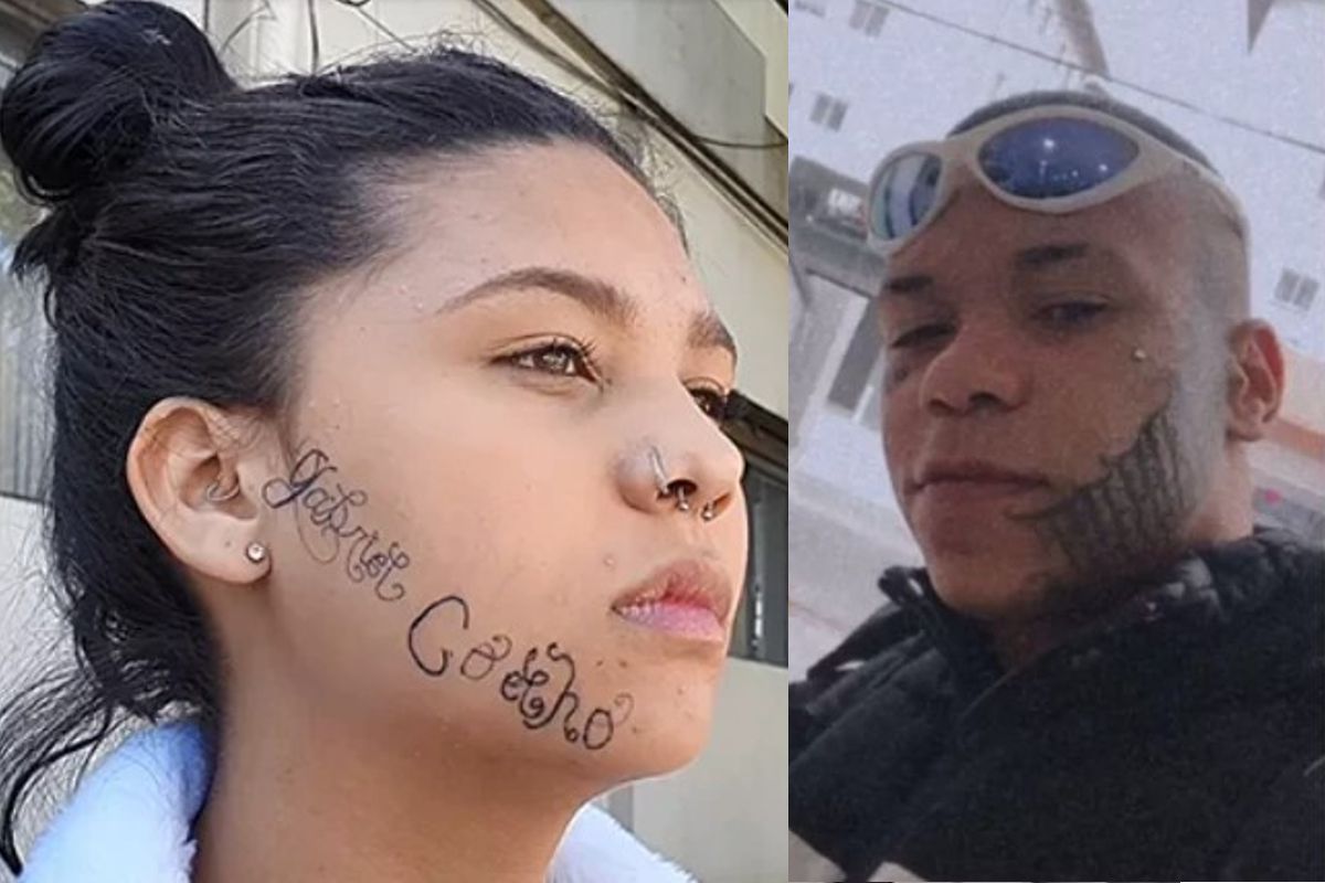 El raptor tatuó su nombre en el rostro de su ex novia.