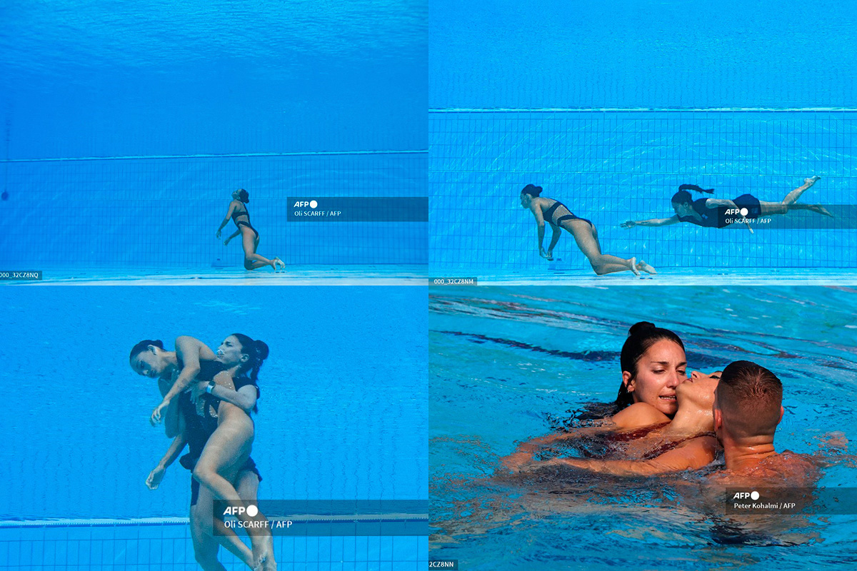 ¡Qué angustia! Así fue rescatada por su entrenadora la nadadora Anita Álvarez que se desmayó en la piscina