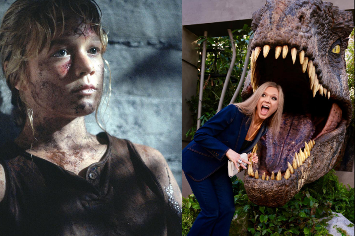 Ariana Richards la actriz que interpretó a "Lex Murphy" reaparece después de 30 años en la alfombra roja de "Jurassic Park"