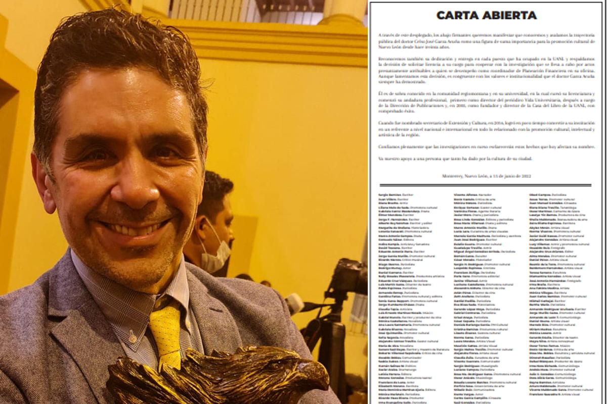 Más de 100 escritores, artistas e intelectuales firmaron una carta en apoyo de Celso Garza.