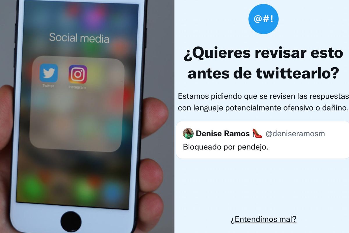 Foto:Twitter/@deniseramosm y Pixabay|¡Revisa! Twitter preguntará si deseas enviar tus respuestas con contenido ofensivo