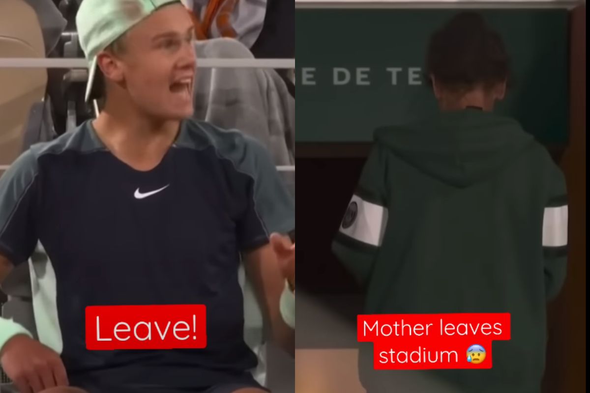 Foto:Captura de pantalla| Video: ¡Explota! Holger Rune corrió a su madre del estadio de Tenis