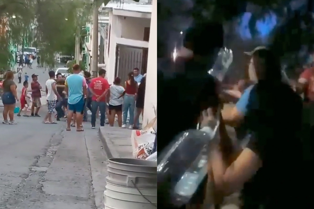 Circulan videos de peleas de personas por agua en Monterrey