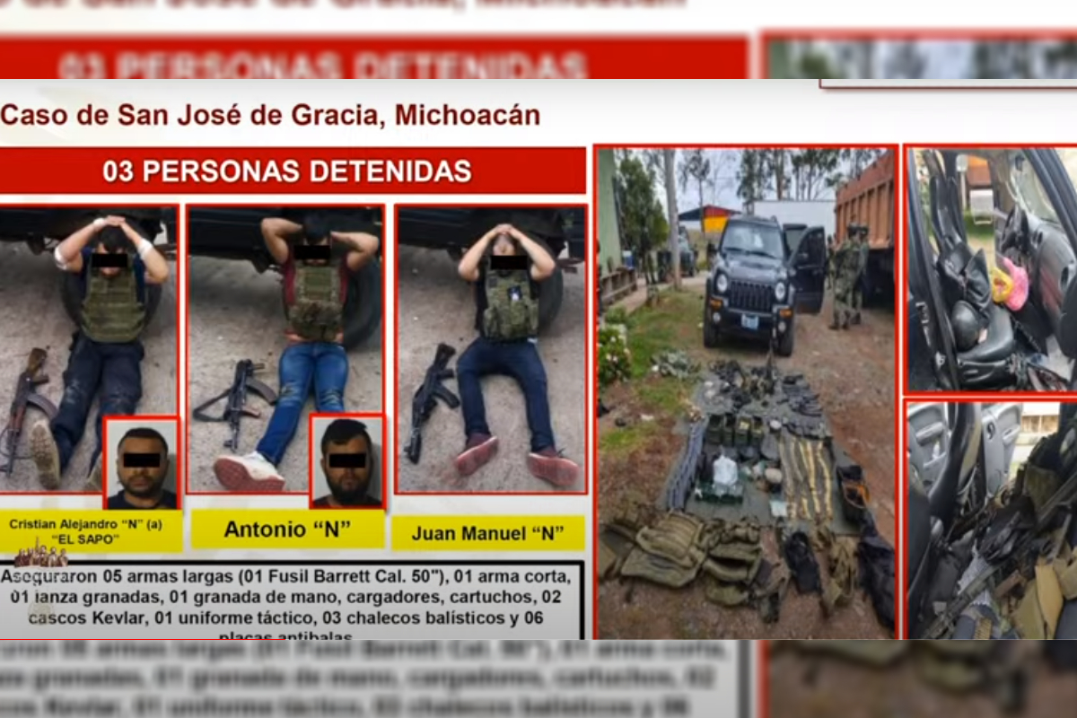 La SSPC informó que fueron detenidos dos presuntos implicados en el ataque en San José de Gracia, Michoacán.