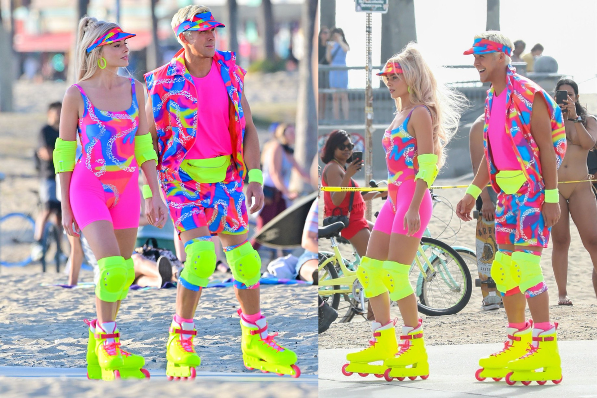 Foto: Twitter/ @Lbaini | Margot Robbie enloquece a internautas con nuevas fotos en patines como ‘Barbie’