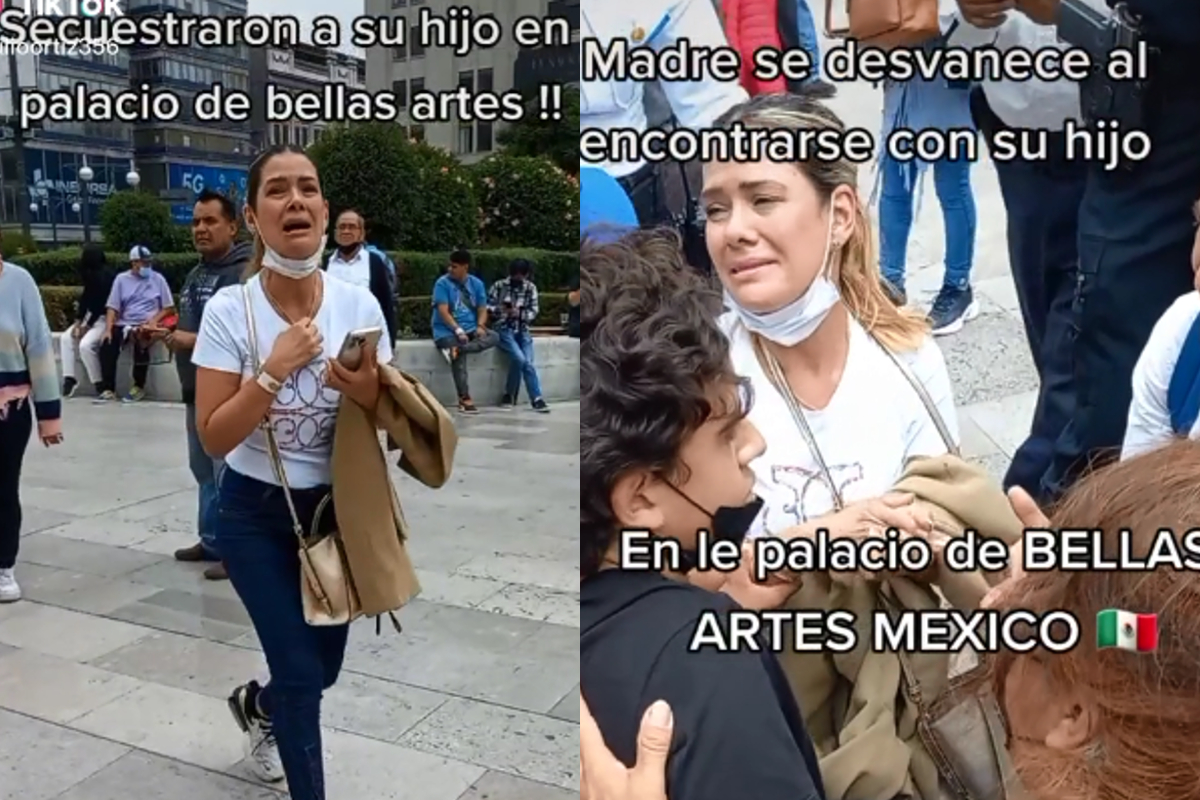 Madre muestra pánico por supuesta pérdida de su hijo cerca de Bellas Artes