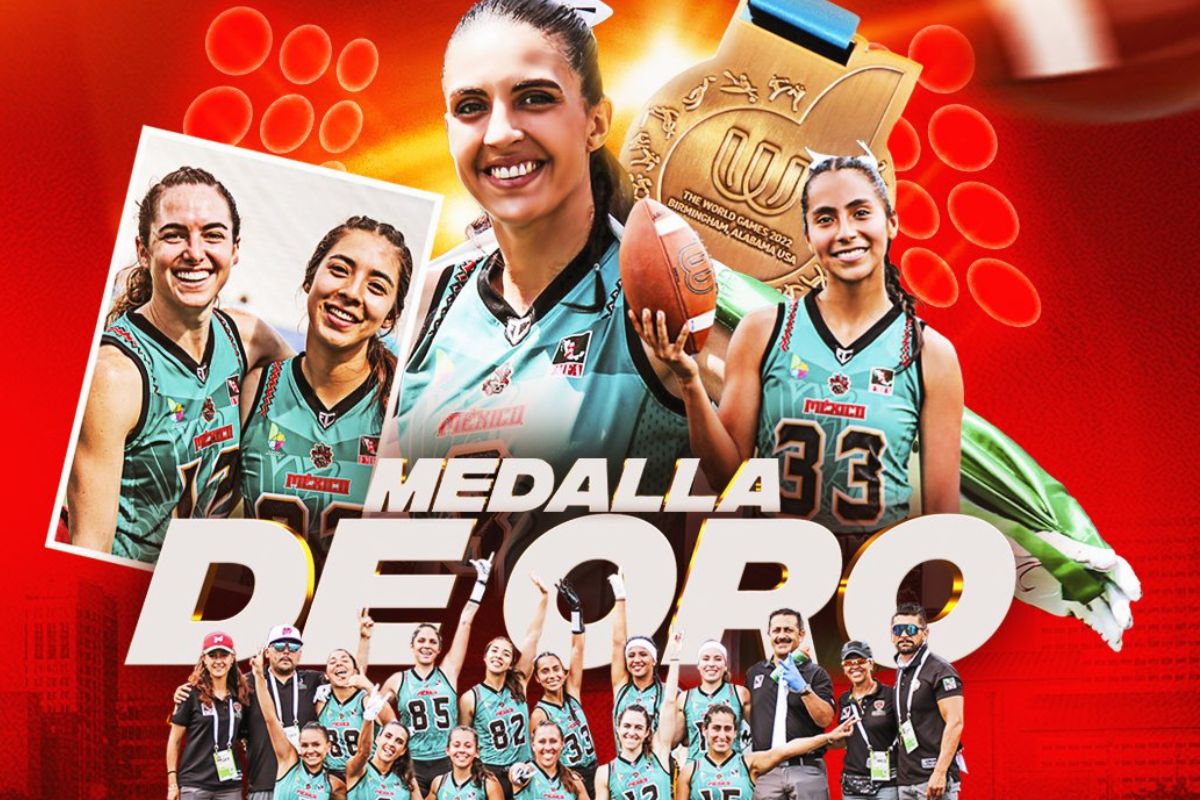Foto:Twitter/@nflmx|¡Orgullo! Selección Mexicana femenil de Futbol Flag gana el oro en los Juegos Mundiales