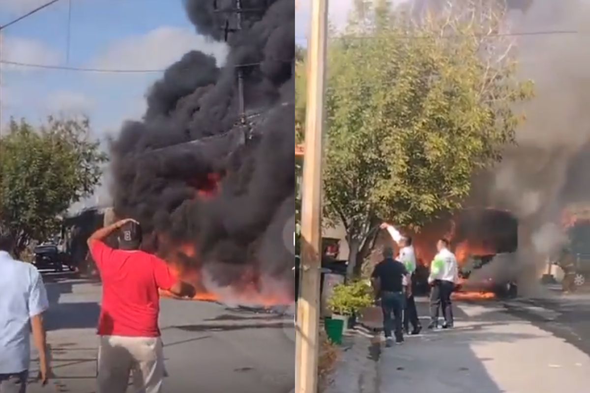 Foto:Captura de pantalla|Video: Reportan incendio en Ciénega tras presunto choque de vehículos
