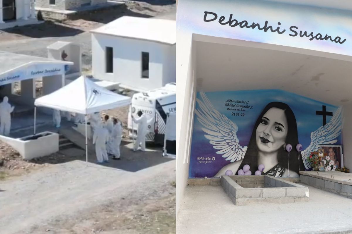 Foto:Cuartoscuro y Captura de pantalla|Autoridades retiran drones a periodistas en la exhumación del cuerpo de Debanhi