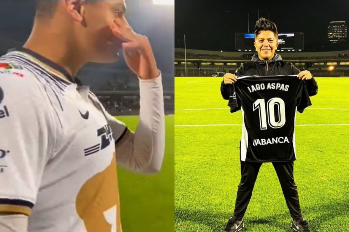 Foto:Twitter/@tomametenoch|Tunden a influencer por “robar” jersey de Iago Aspas a jugador de Pumas