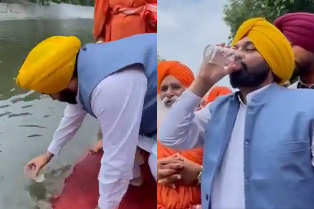 Ministro indio por beber agua de un "río sagrado" terminó hospitalizado