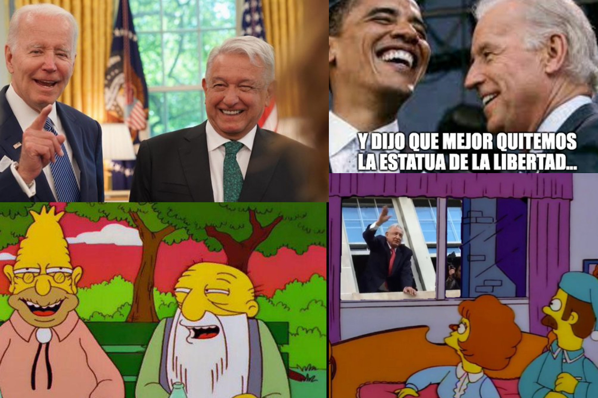 Internautas recrean con memes los mejores momentos de la reunión de AMLO y Joe Biden