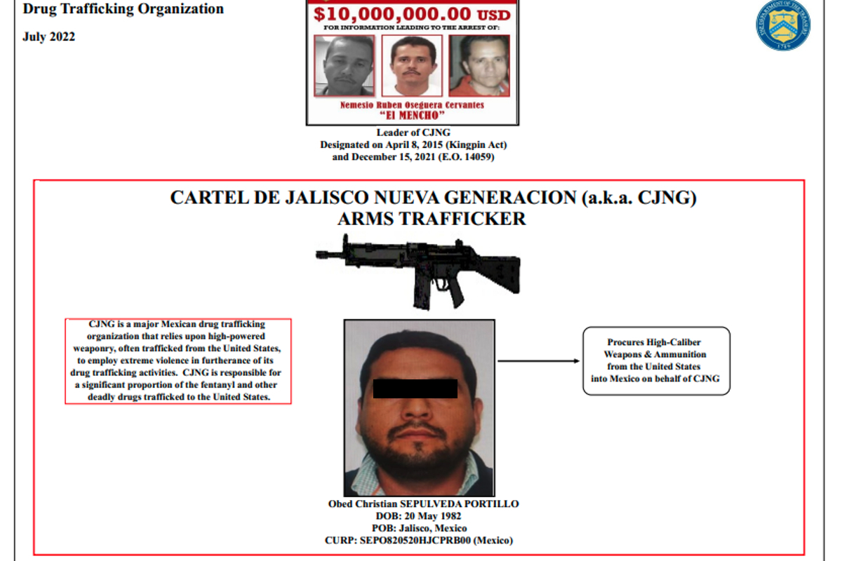 El Departamento del Tesoro de EU designa al mexicano Obed Sepúlveda en su lista negra.