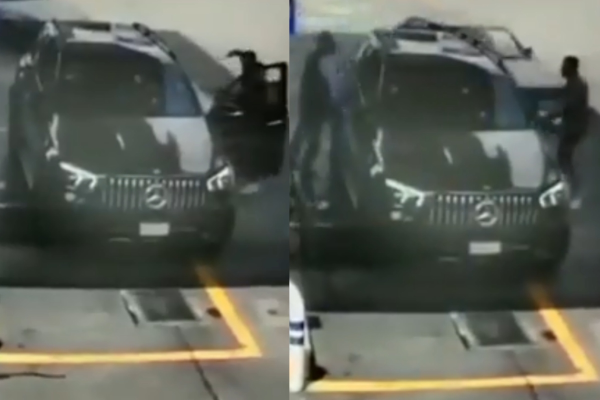 Foto: Twitter/ @MANOLOHDZ | VIDEO: ¿Un héroe? Conductor atropella al ladrón que asaltaba al auto de enfrente 