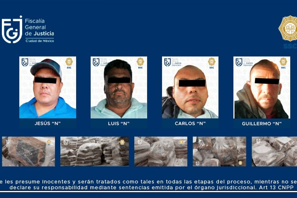 Vinculan a proceso a cuatros hombres detenidos por el decomiso de más de mil 600 kilos de cocaína