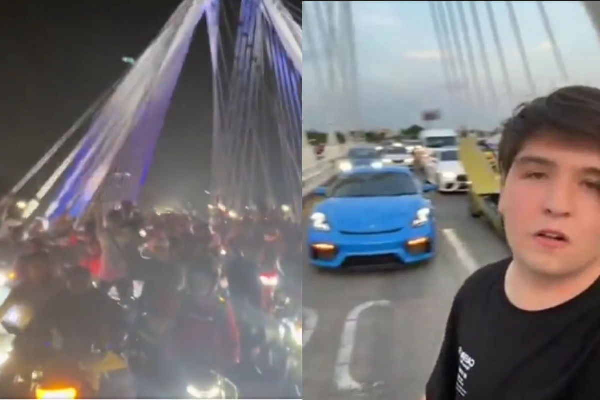 Tras clip de "Fofo" Márquez, ahora motociclistas cierran puente Matute.