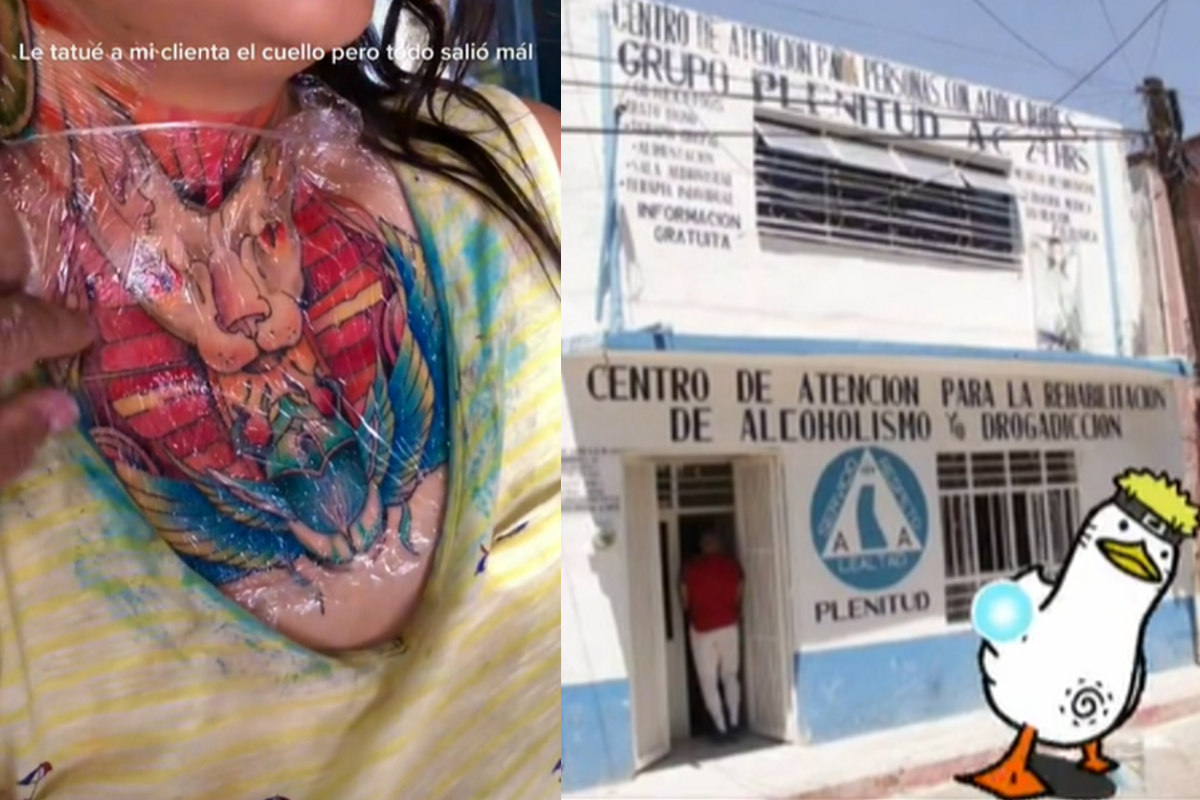 Una joven se viralizó en redes pues su tatuaje en el cuello le salió contra producente , pues su madre al enterarse de ello decidió anexarla