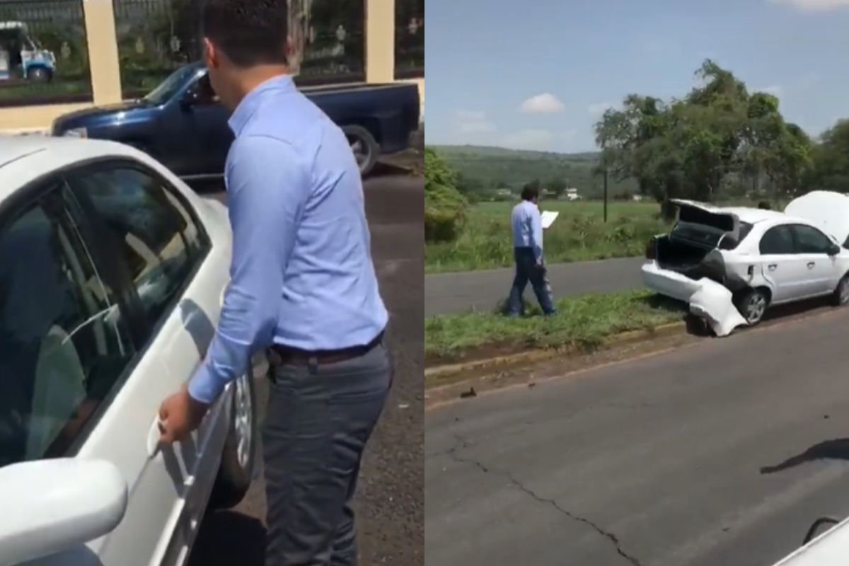 Foto:Captura de pantalla|Video: Choca el auto que le regalaron por su graduación en menos de un día