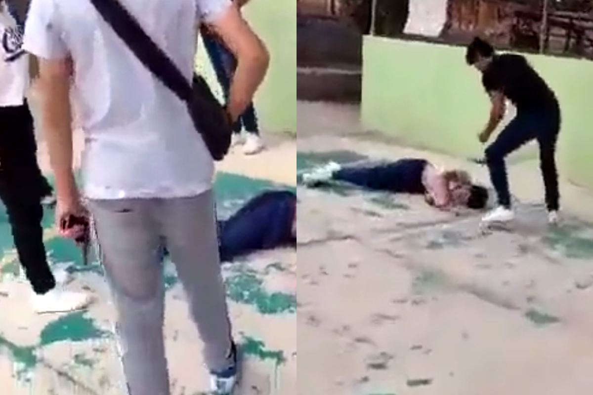 Foto: Twitter/ @MrElDiablo8 | VIDEO: Captan a menores peleando, mientras uno queda en el suelo su amigo saca un arma