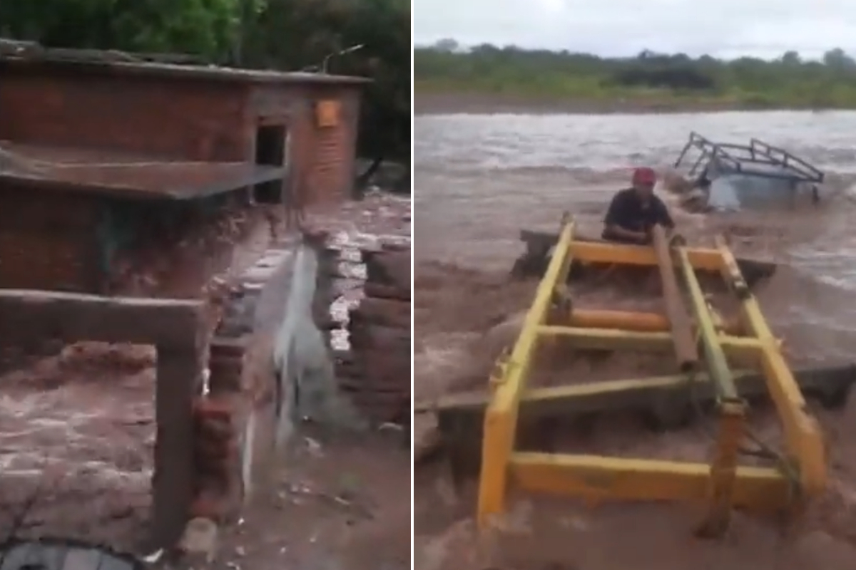 Hombre queda atrapado en inundación por lluvias, en Sonora.