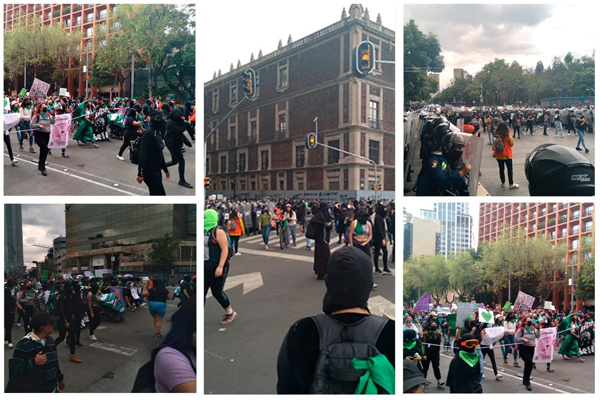 Diversos colectivos feministas marcharon desde Monumento a la Revolución hasta el Zócalo de la CDMX, para exigir aborto legal