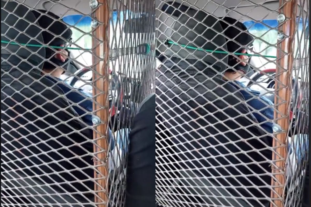 Foto:Captura de pantalla| Video: Taxista coloca jaula dentro de su auto para prevenir asaltos