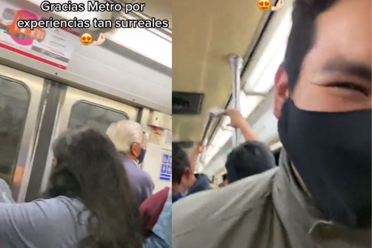 Foto:Captura de pantalla|“CHSM Obrador” Mujer y abuelito protagonizan pelea en el metro por AMLO