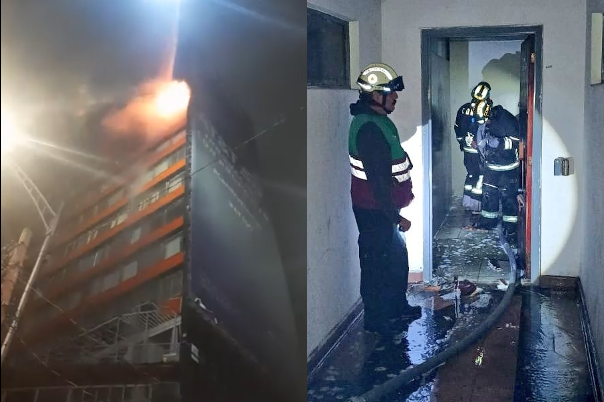 Evacuan a 150 personas por incendio en el edificio Canadá.