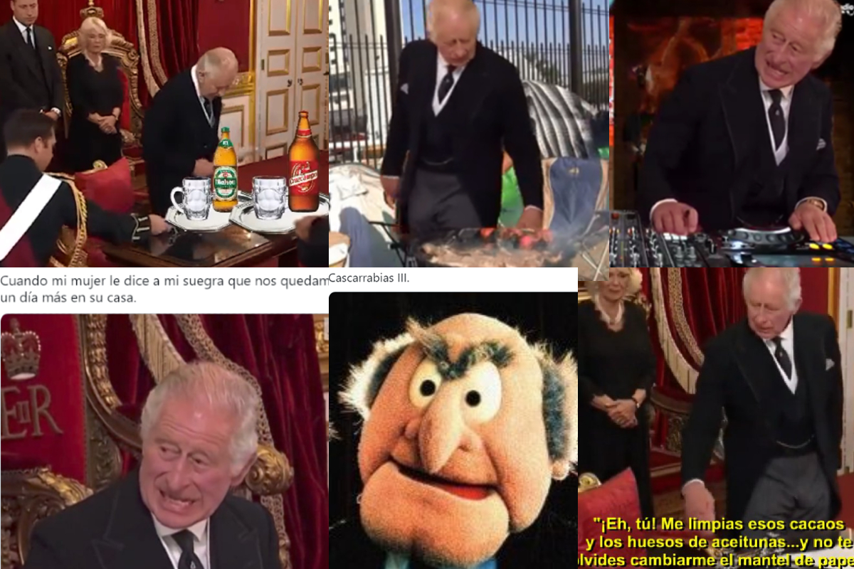 Internautas recrearon con memes el gesto "furuioso" que hizo el rey Carlos III, durante la ceremonia de proclamación